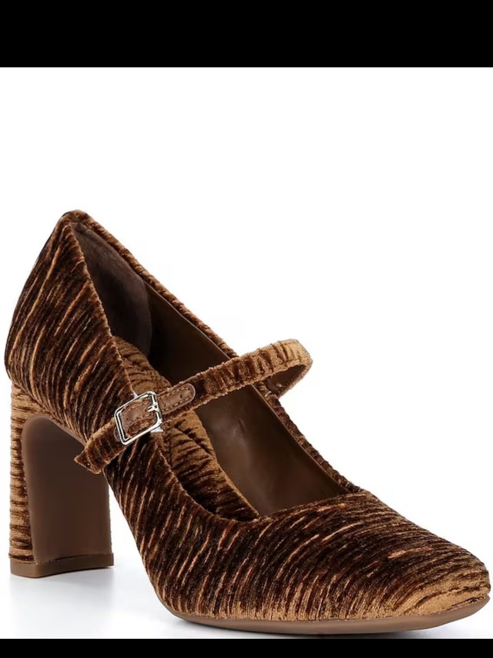Gianni Bini Kirklynn NWT, Size 6.5 Ginger Brown Velvet Mary Jane Heels.